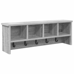 vidaXL Porte-manteau mural avec étagère Sonoma gris 75 x 16 x 26 cm