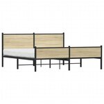 vidaXL Cadre de lit en métal sans matelas chêne sonoma 183x213 cm