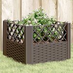 vidaXL Jardinière avec piquets marron 43 5x43 5x43 5 cm PP