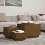 vidaXL Boîtes de rangement avec couvercles 3 Pièces Marron miel