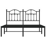 vidaXL Cadre de lit métal avec tête de lit noir 135x190 cm