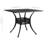 vidaXL Table de jardin Noir 90x90x73 cm Aluminium coulé