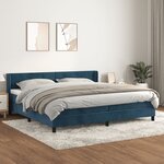 vidaXL Sommier à lattes de lit et matelas Bleu foncé 200x200cm Velours
