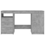 vidaXL Bureau Gris béton 140x50x76 cm Bois d’ingénierie