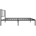vidaXL Cadre de lit métal avec tête de lit noir 80x200 cm