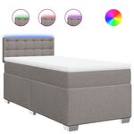 vidaXL Sommier à lattes de lit avec matelas Taupe 90x190 cm Tissu