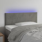 vidaXL Tête de lit à LED Gris clair 90x5x78/88 cm Velours