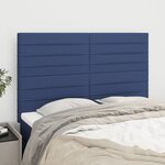 vidaXL Têtes de lit 4 Pièces Bleu 72x5x78/88 cm Tissu
