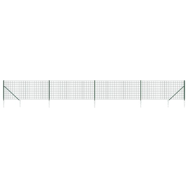 vidaXL Clôture en treillis métallique et piquet d'ancrage vert 0 8x10m