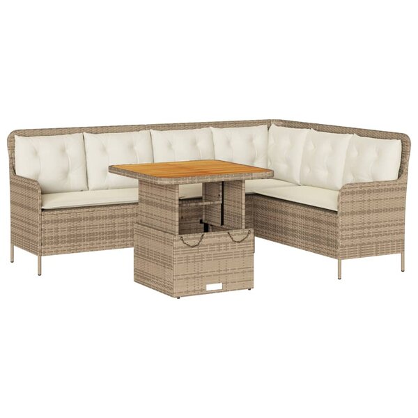 vidaXL Salon de jardin avec coussins 2 Pièces beige résine tressée