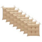 vidaXL Chaises Batavia avec coussins 8 Pièces Bois de teck solide