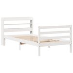 vidaXL Cadre de lit avec tête de lit blanc 90x190cm bois de pin massif