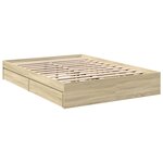 vidaXL Cadre de lit et tiroirs chêne sonoma 120x190 cm bois ingénierie