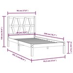 vidaXL Cadre de lit Bois de pin massif 90x200 cm