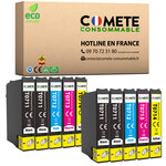 COMETE, Entreprise Française- T0715 - 10 Cartouches Compatibles EPSON