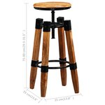 vidaXL Tabourets de bar lot de 2 bois de manguier massif