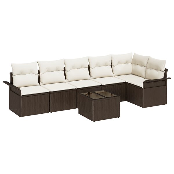 vidaXL Ensemble de 6 Pièces de Canapé de Jardin avec Coussins en Grey Poly Rattan