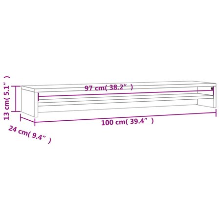 vidaXL Support de moniteur Blanc brillant 100 x 24 x 13 cm Aggloméré