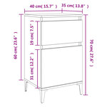 vidaXL Table de chevet gris béton 40x35x70 cm