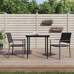 vidaXL Chaises de jardin lot de 2 noir 54x62 5x89 cm résine tressée