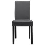Kit de 2 chaises rembourrées avec pieds en bois massif housse en synthétique design gris foncé 90 x 37/42 x 48 cm 03_0002361