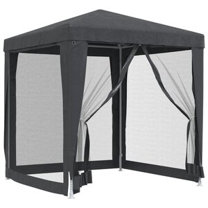 vidaXL Tente de fête avec 4 parois latérales en maille Anthracite 2x2m
