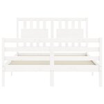 vidaXL Cadre de lit avec tête de lit blanc 140x190 cm bois massif