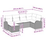vidaXL Ensemble de canapés de jardin 6 pièces avec coussins en poly rotin beige