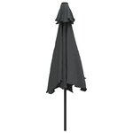 vidaXL Parasol d'extérieur avec LED et mât en acier 300 cm Anthracite