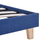 vidaXL Cadre de lit Bleu Tissu 90x200 cm