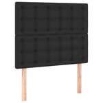 vidaXL Sommier à lattes de lit avec matelas Noir 100x200 cm Similicuir