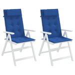 vidaXL Coussins de chaise à dossier haut lot de 2 bleu royal