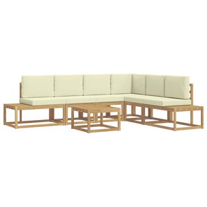 vidaXL Ensemble de canapés d'extérieur 5 Pièce Blanc et crème