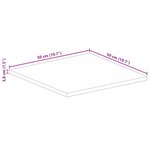 vidaXL Dessus de table 50x50x3 8 cm carré bois massif manguier