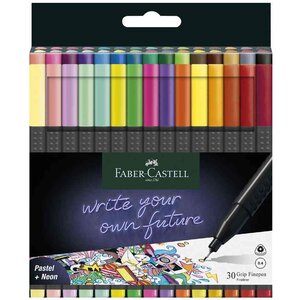Feutre pointe fine grip finepen étui de 30 faber-castell