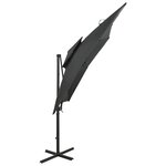 vidaXL Parasol déporté à double toit 250x250 cm Anthracite