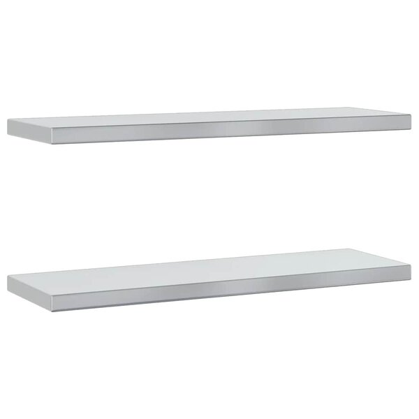 vidaXL Étagères murales 2 Pièces 75x23 5x3 cm argenté acier inoxydable