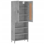 vidaXL Buffet haut Gris béton 69 5x34x180 cm Bois d'ingénierie