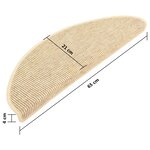vidaXL Tapis d'escalier autocollants 15 Pièces 65x21x4 cm Beige