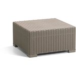 Salon de jardin imitation résine tressée et table basse 5 personnes - Beige