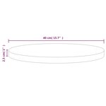vidaXL Dessus de table Blanc Ø40x2 5 cm Bois de pin massif