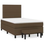 vidaXL Sommier à lattes de lit et matelas marron foncé 120x190cm tissu