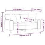 vidaXL Canapé 2 places avec oreillers cappuccino 120 cm similicuir
