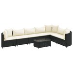 vidaXL Salon de jardin 8 Pièces avec coussins noir résine tressée