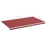 vidaXL Tissu de remplacement pour auvent Bordeaux rouge 6x3 5 m