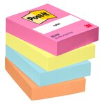 Notes repositionnables couleurs poptimistic post-it 38 x 51 mm - bloc de 100 feuilles - lot de 12