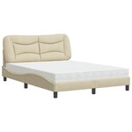 vidaXL Lit avec matelas crème 120x200 cm tissu