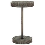 vidaXL Ensemble de bar de jardin 3 Pièces et coussins gris résine tressée