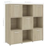 vidaXL Bibliothèque Chêne sonoma 90x30x90 cm Bois d’ingénierie