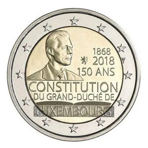 2 euros commémorative Luxembourg 2018 - la Constitution.
